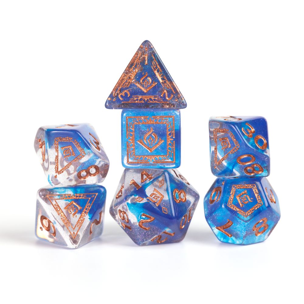 Sirius Dice - Dungeons &amp; Dragons Adventure Dice - Wizard - Blue (Preorder)