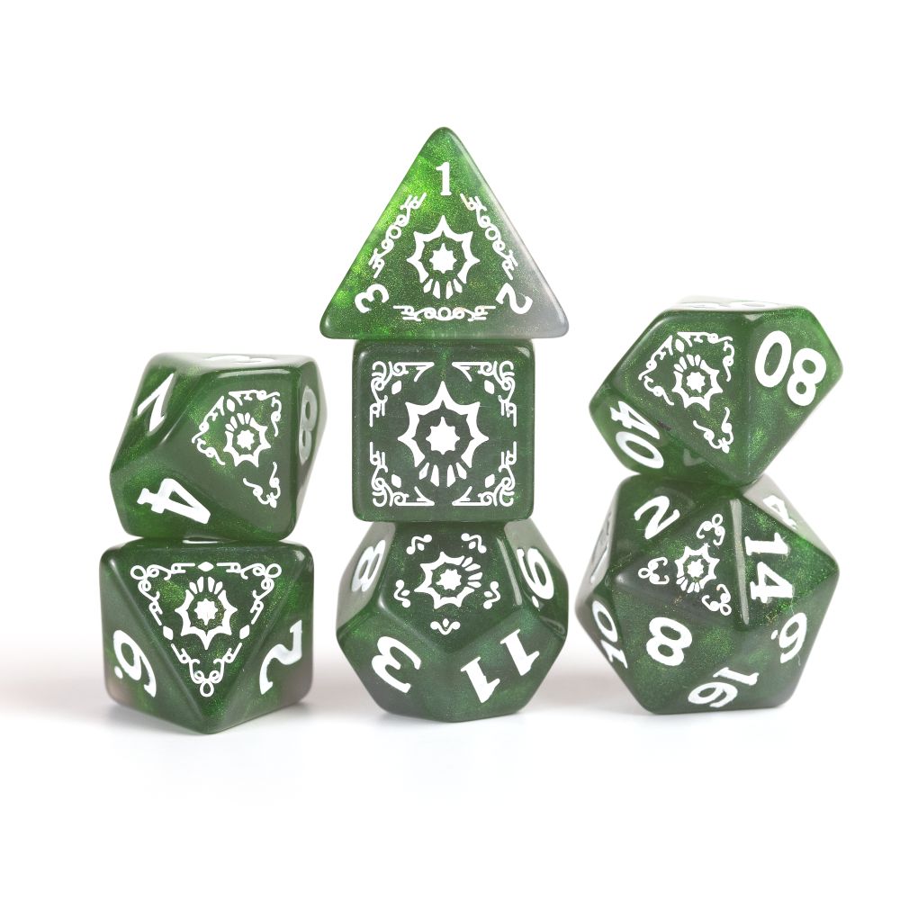 Sirius Dice - Dungeons &amp; Dragons Adventure Dice - Cleric - Green (Preorder)