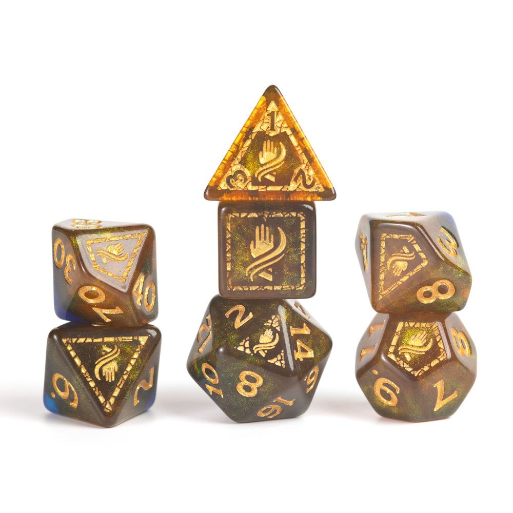 Sirius Dice - Dungeons &amp; Dragons Adventure Dice - Monk - Blue / Gold (Preorder)