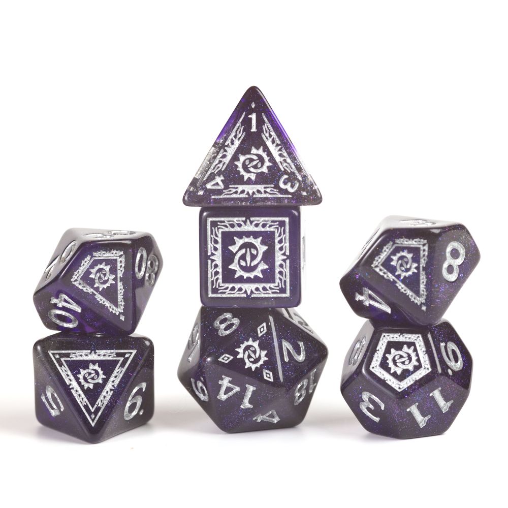 Sirius Dice - Dungeons &amp; Dragons Adventure Dice - Warlock - Purple (Preorder)