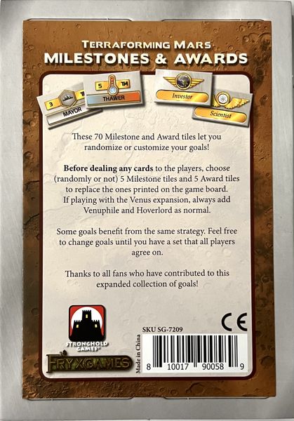 Terraforming Mars Milestones And Awards (Preorder)