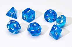 Sirius Dice Translucent Blue Resin Dice Set 7