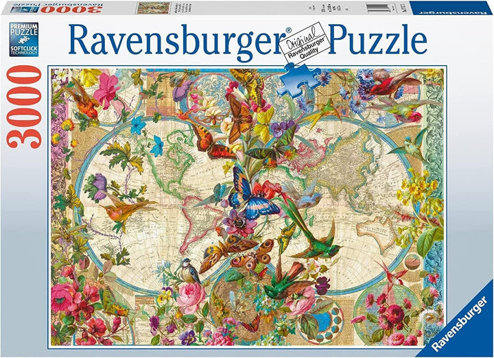 Ravensburger - Flora &amp; Fauna World Map 3000 Piece Jigsaw