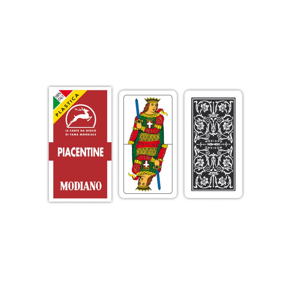 Modiano Piacentine Red 100% Plastic Cards
