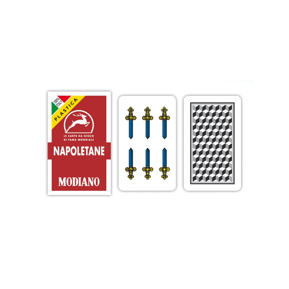 Modiano Napoletane Red 100% Plastic Cards