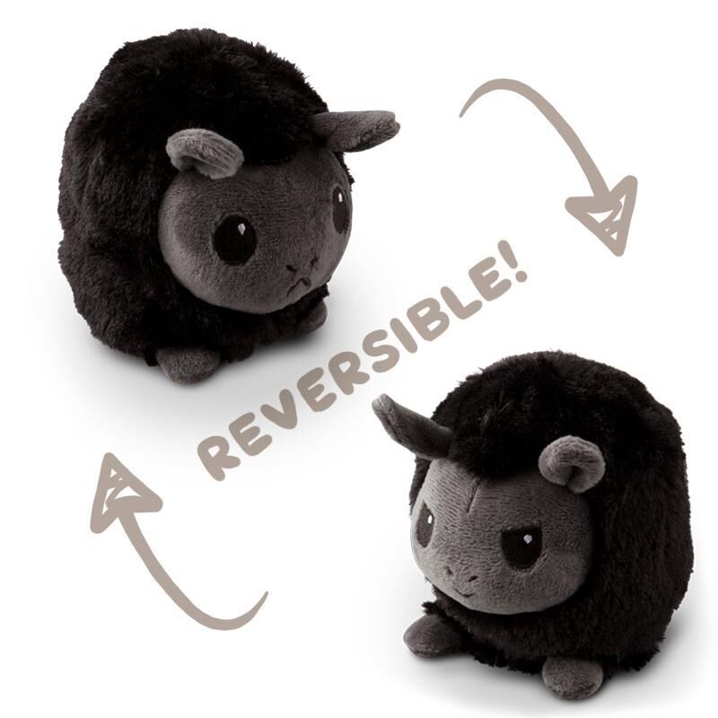 Reversible Llama Plushie Black And Gray