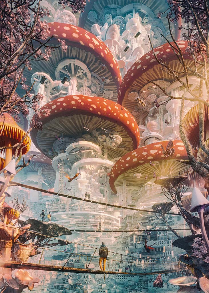 Heye - Future Cities Shroomland 1000 Piece Jigsaw