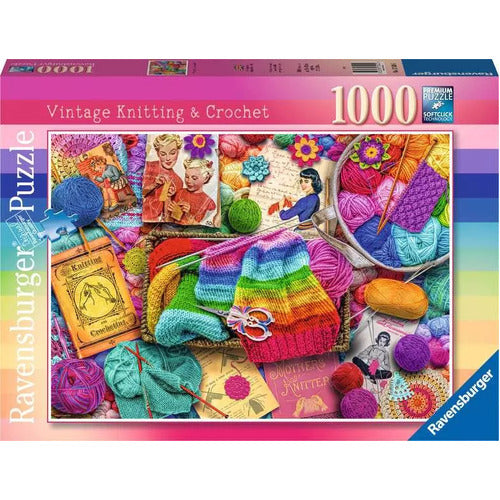 Ravensburger - Vintage Knitting and Crochet 1000 Piece Jigsaw