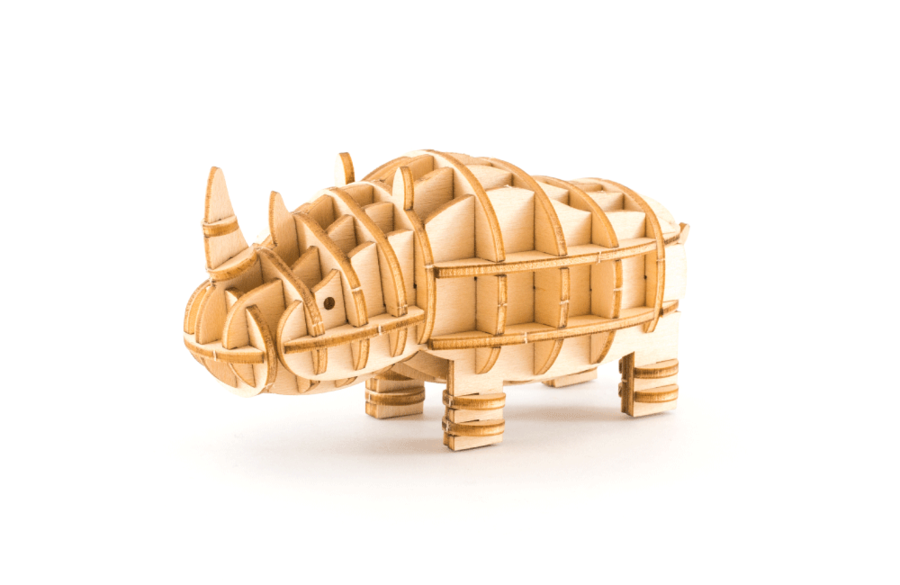 Ki-Gu-Mi Plywood Puzzle Rhinoceros