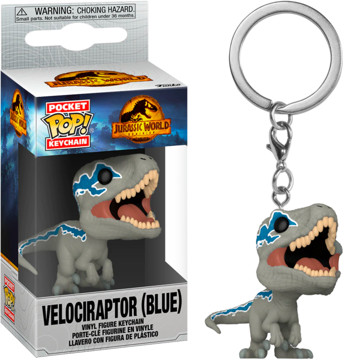 Jurassic World 3 - Velociraptor Blue Pop! Keychain