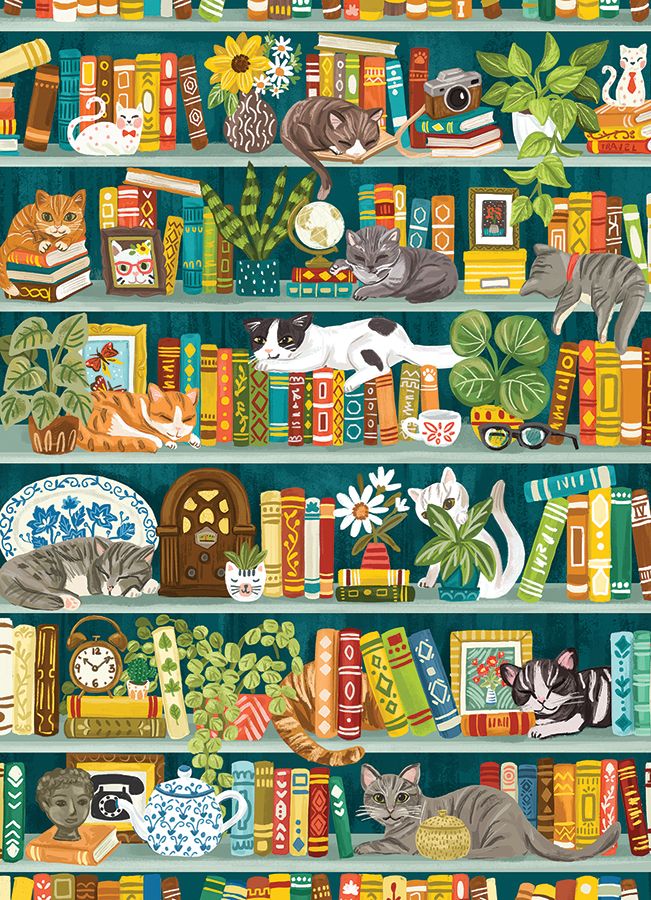 Cobble Hill - The Purrfect Booksheld 1000 Piece Jigaw