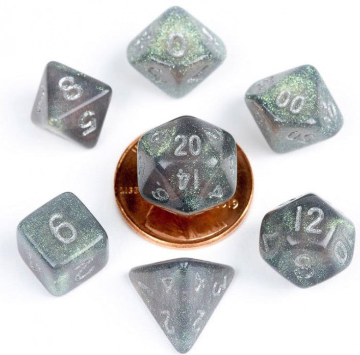 Metallic Dice Games - 4177 Stardust Gray 10mm Polyhedral Dice Set