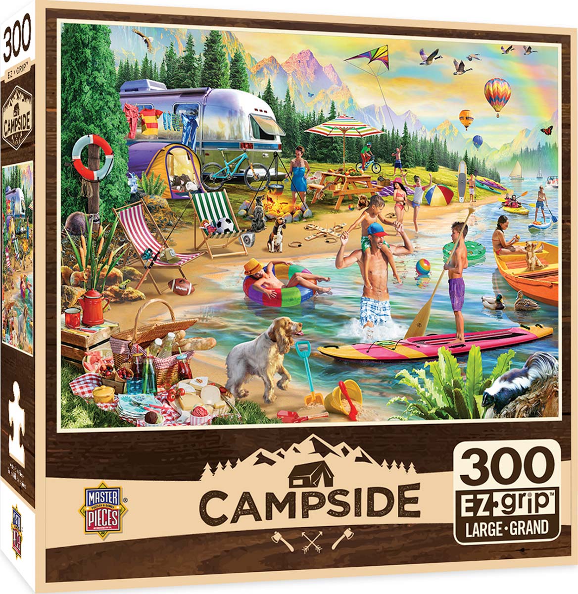 Masterpieces puzzle campsite day at the lake EZ grip puzzle 300 pieces