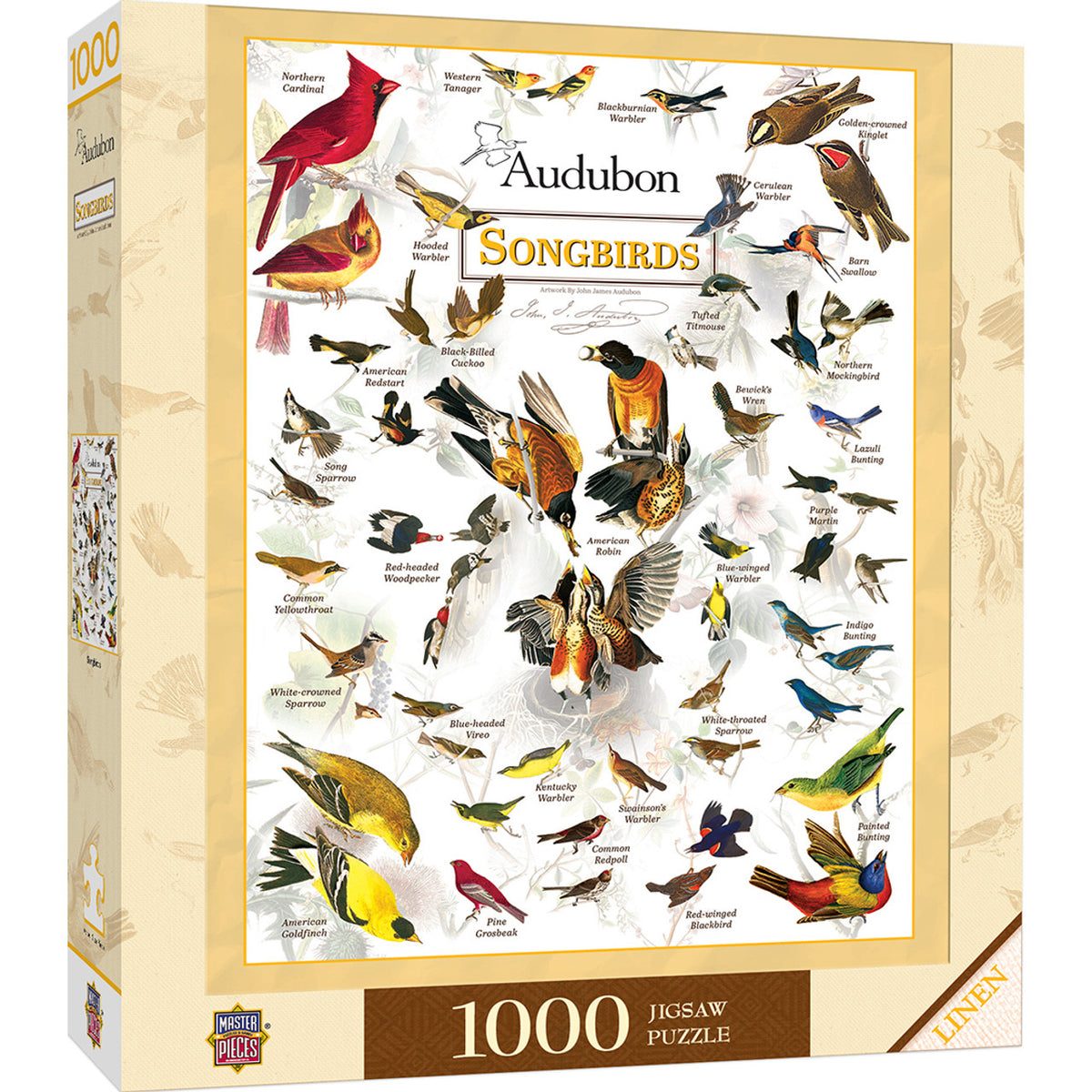 Masterpieces Poster Art James Audubon Song Birds 1000 Piece Jigsaw
