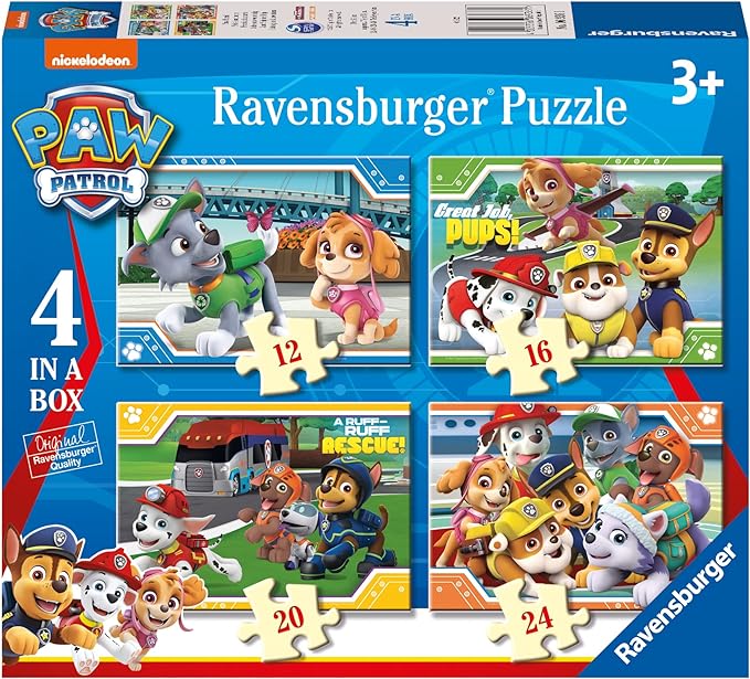 Ravensburger - Paw Patrol 4 Large Shaped Puzzles