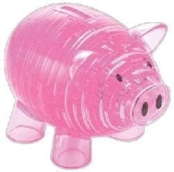 3D Pink Piggy Bank Crystal Puzzle