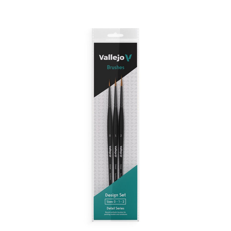 Vallejo Brushes Design Set Synthetic fibers Sizes 0 1 and 2