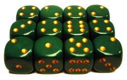 Chessex 16mm D6 Dice Block Opaque Dusty Green/Copper