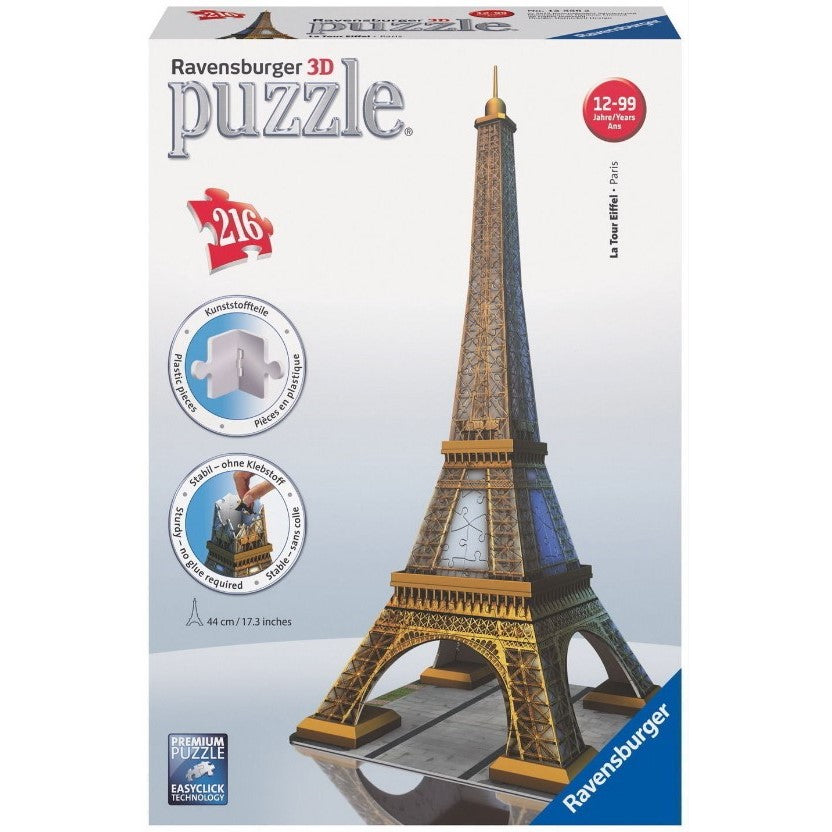 Ravensburger - 3D Eiffel Tower - 216 Piece Jigsaw