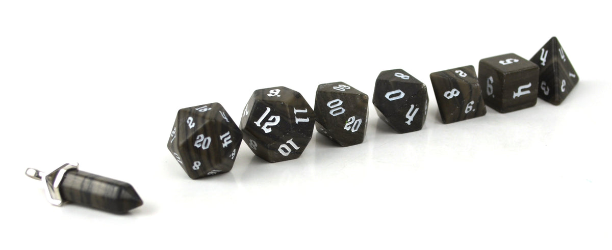 Level Up Dice - Raised Eramosa Marble (JD)