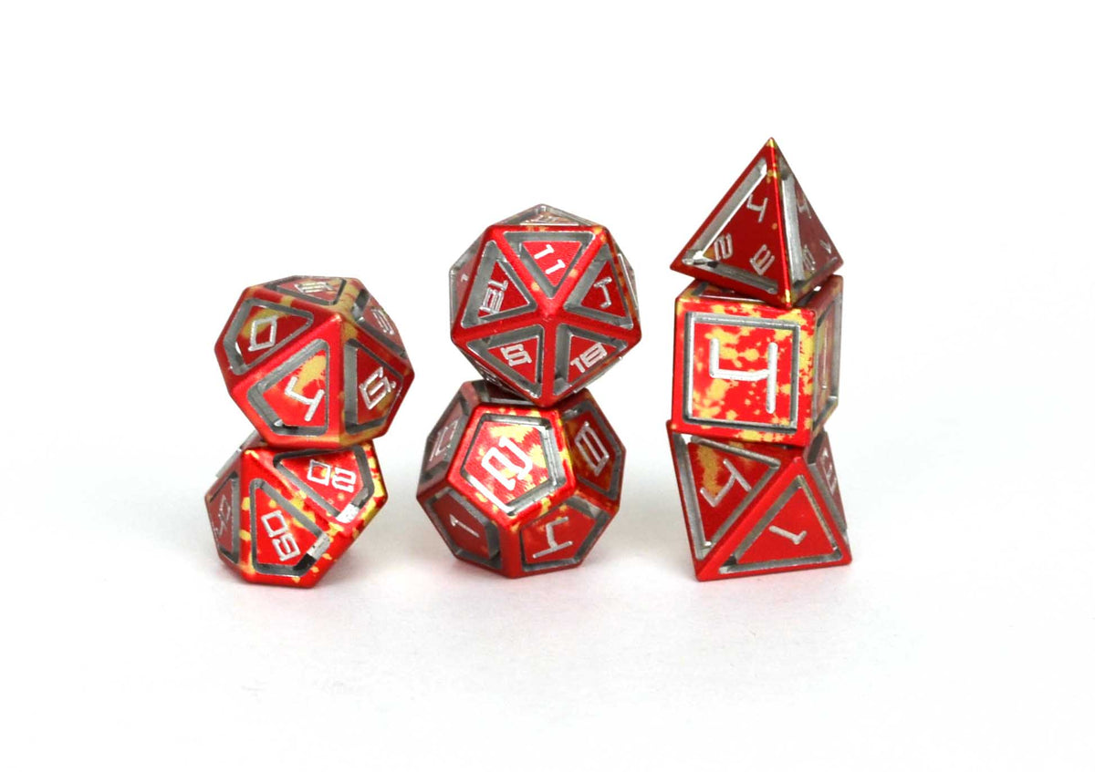 Level Up Dice - Red Caged Aluminium HP