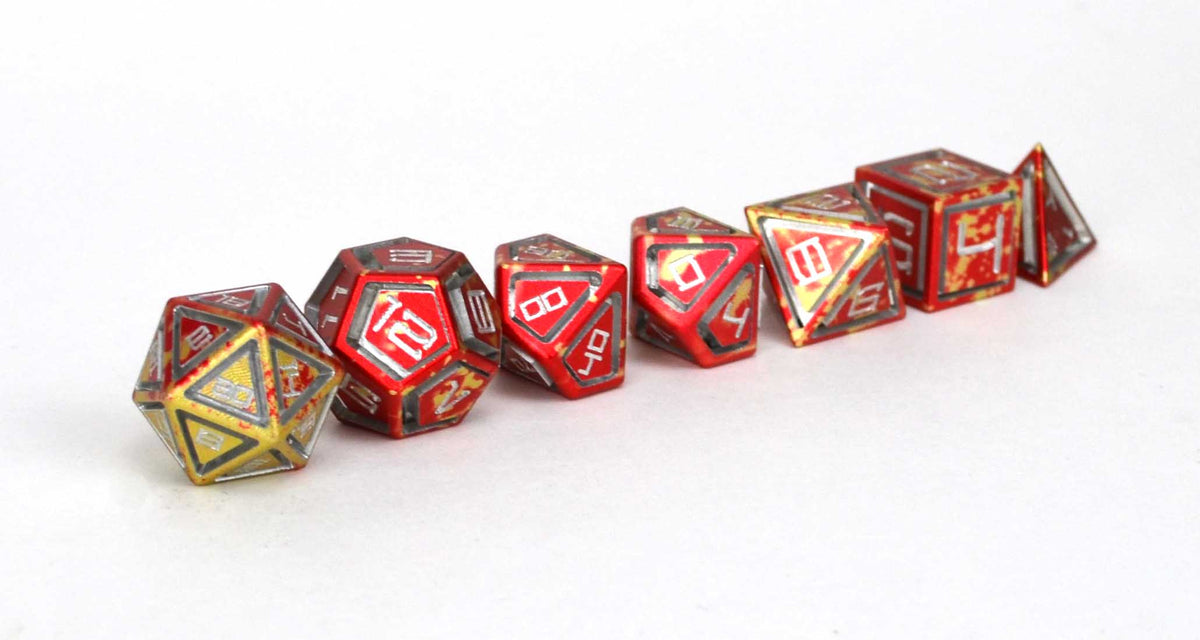 Level Up Dice - Red Caged Aluminium HP