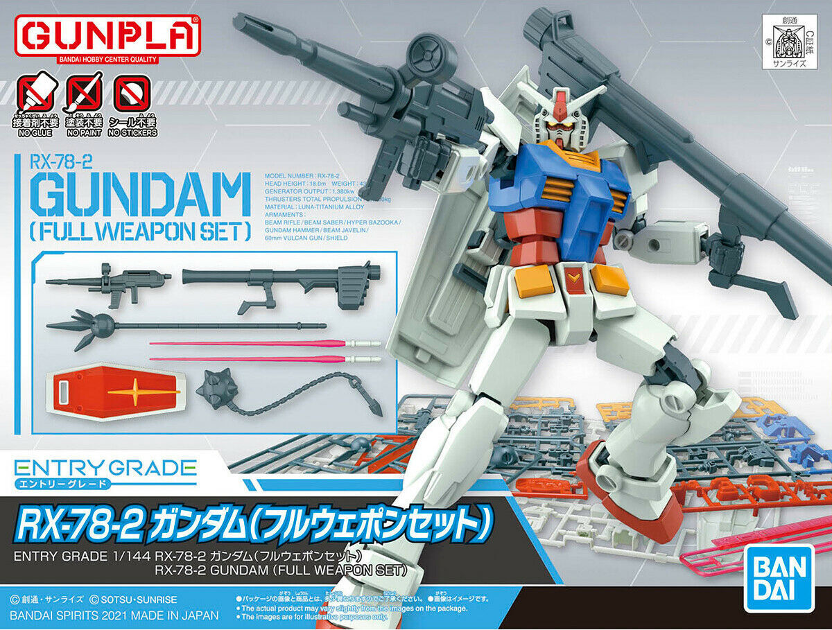 Bandai Entry Grade RX-78-2 Gundam (Full Weapon Set)