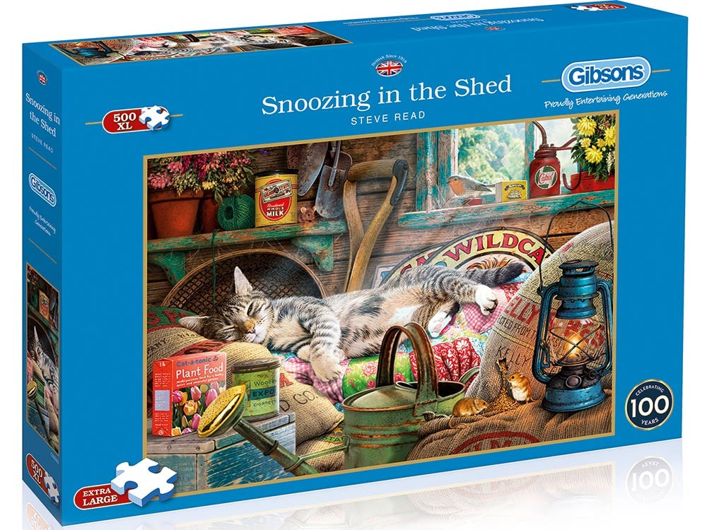 Gibsons - Snoozing in the Shed 500 Piece XL Jigsaw