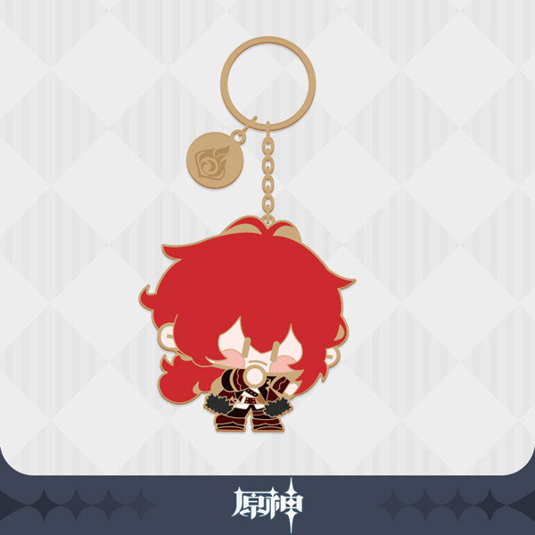 Genshin Impact Metallic Character Keychain - Diluc