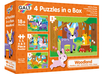 Galt - 4 Puzzles In A Box - Woodland