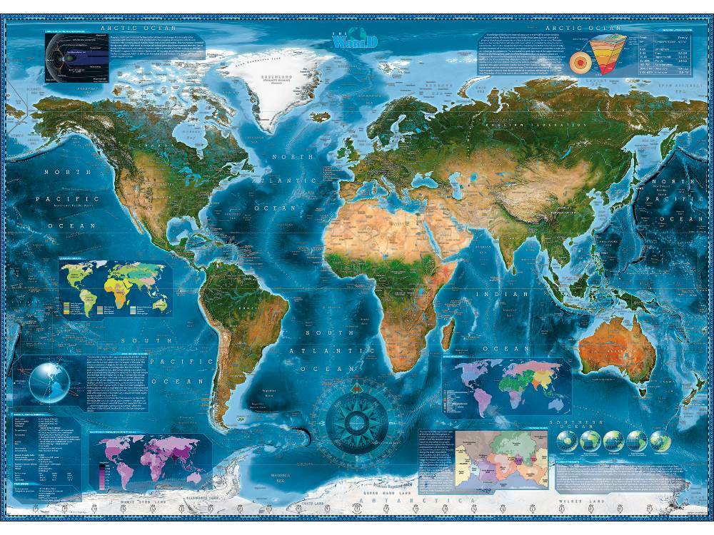 HEYE Map Art Satellite Map 2000 Piece Jigsaw