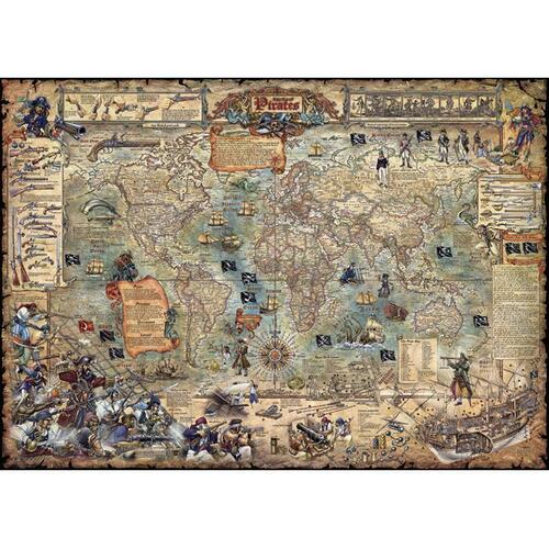 Heye - Map Art Pirate World 2000 Piece Jigsaw