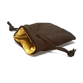 Small Black Velvet Bag w/ Gold Satin Lining