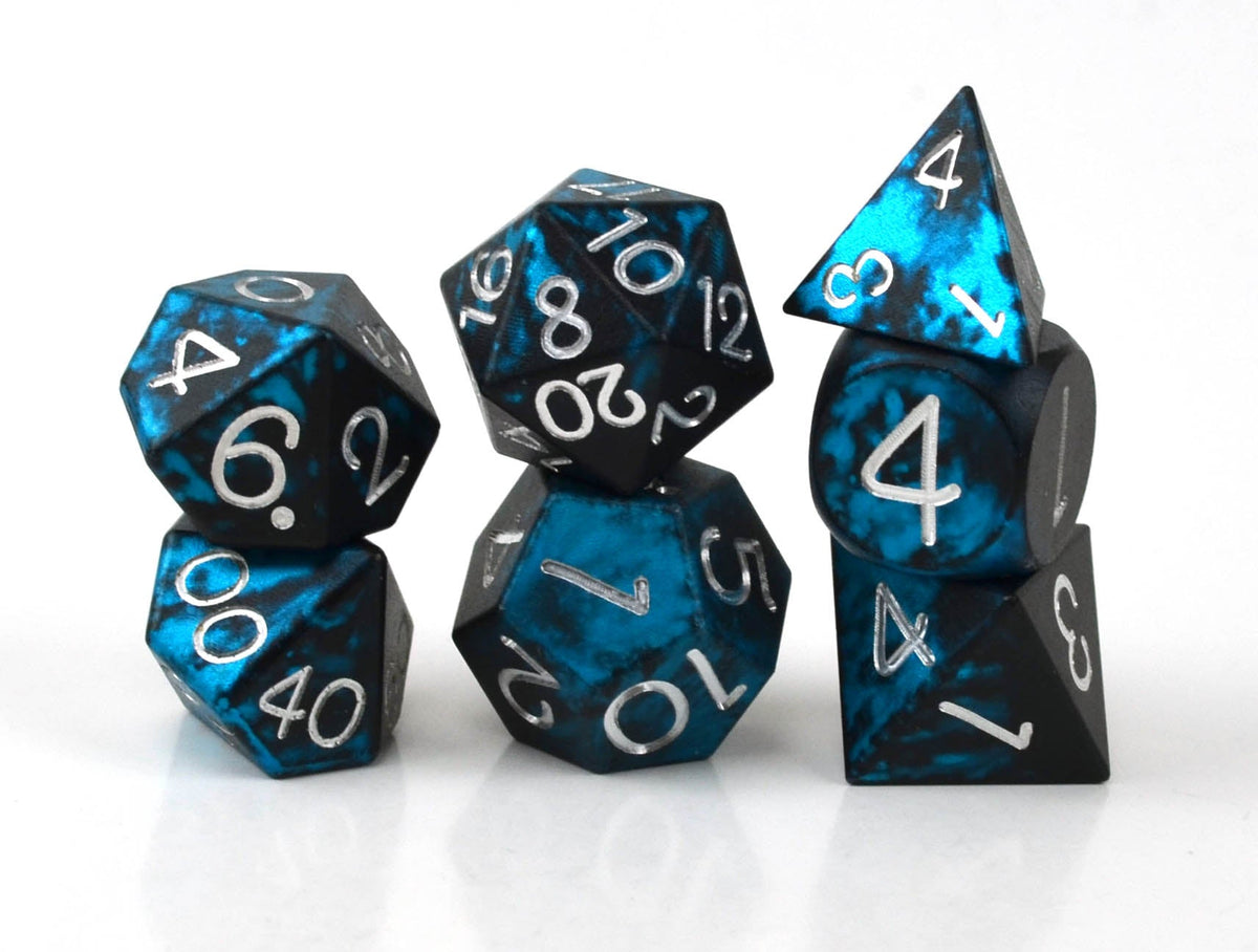 Level Up Dice - Knightwing Caged Aluminium (7 Die Set)