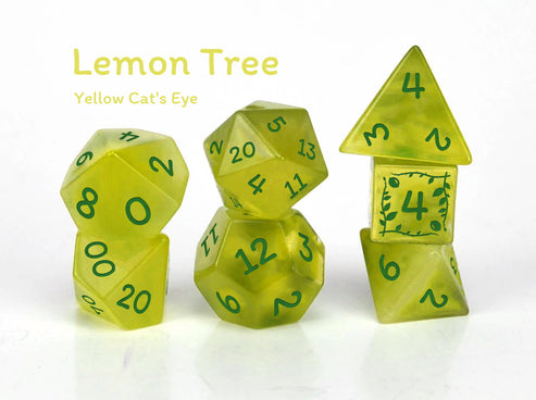 Level Up Dice - Lemon Tree Yellow Cats Eye (Retail Exclusive)