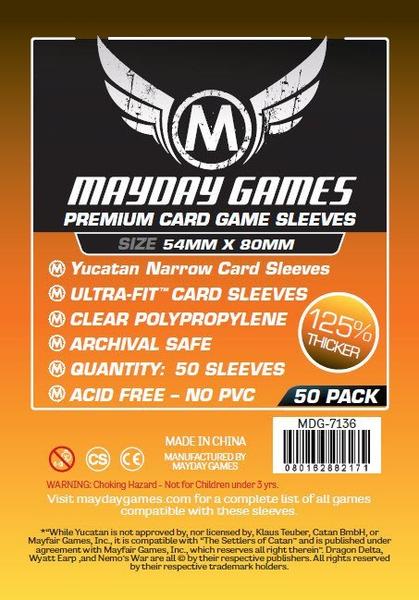 Mayday - Premium Yucatan Narrow Card Game Sleeves (Pack of 50) - 54mm x 80mm