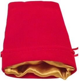 Metallic Dice Games - Velvet Dice Bag with Gold Satin Lining - Red