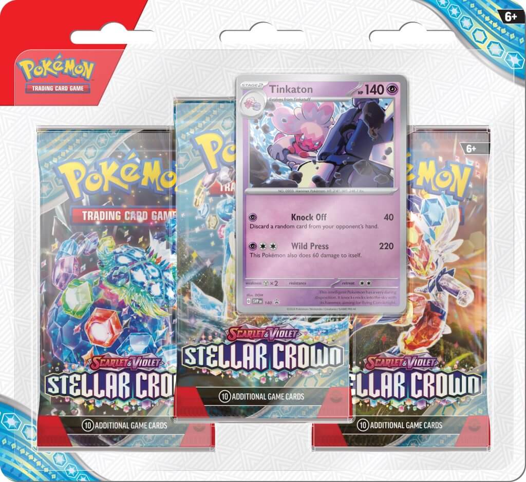 Pokemon TCG Scarlet &amp; Violet 7 Stellar Crown Three Booster Blister