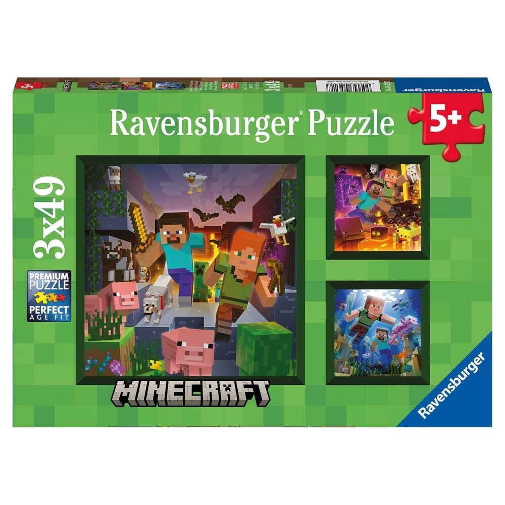 Ravensburger - Minecraft Biomes 3x49 Piece Jigsaw