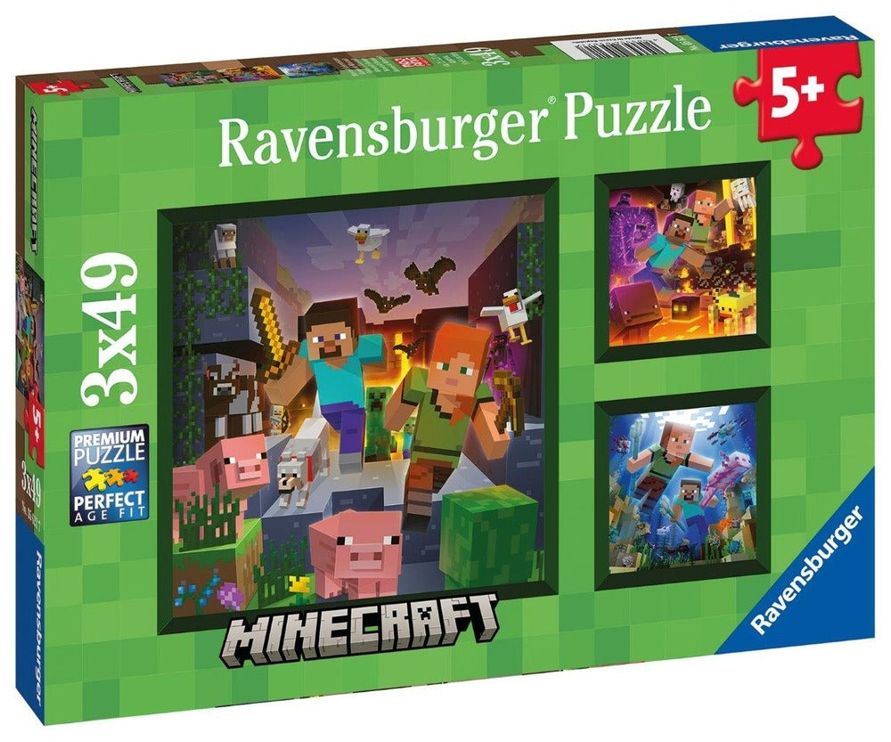 Ravensburger - Minecraft Biomes 3x49 Piece Jigsaw