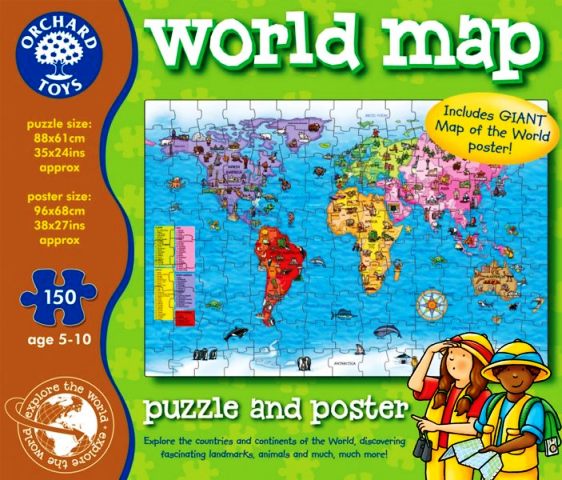 Orchard Toys - World Map 150 Piece Jigsaw And Poster