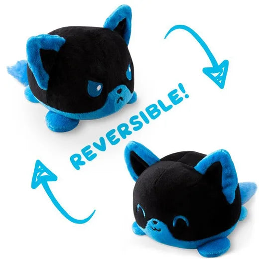 Reversible Fox Plushie Blue And Black