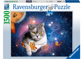 Ravensburger - Cats Flying to Outer Space 1500 Piece Jigsaw (Preorder)
