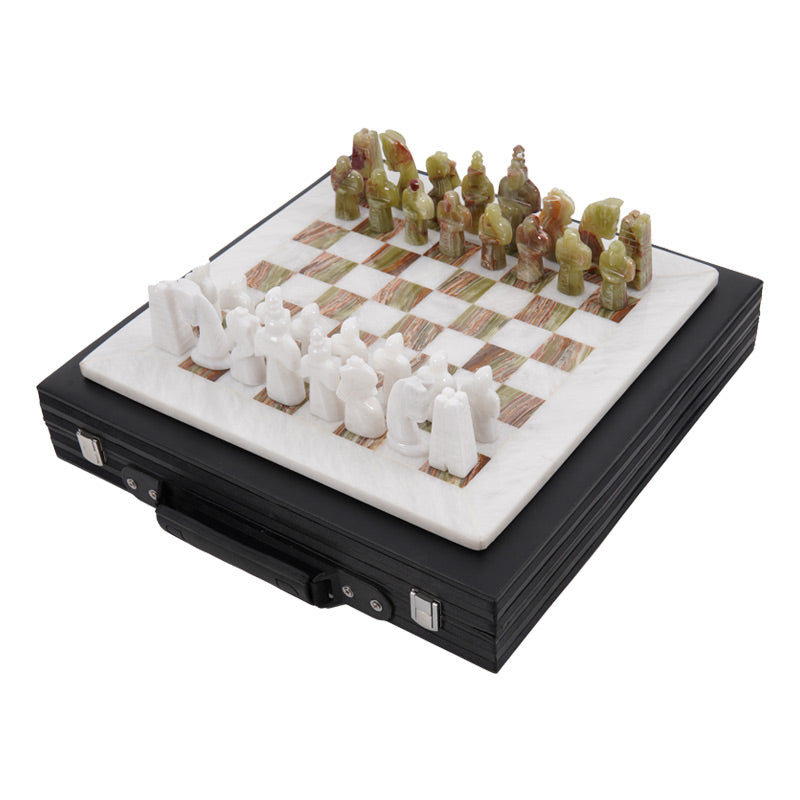 15inch HYD Chess Set - White &amp; Green