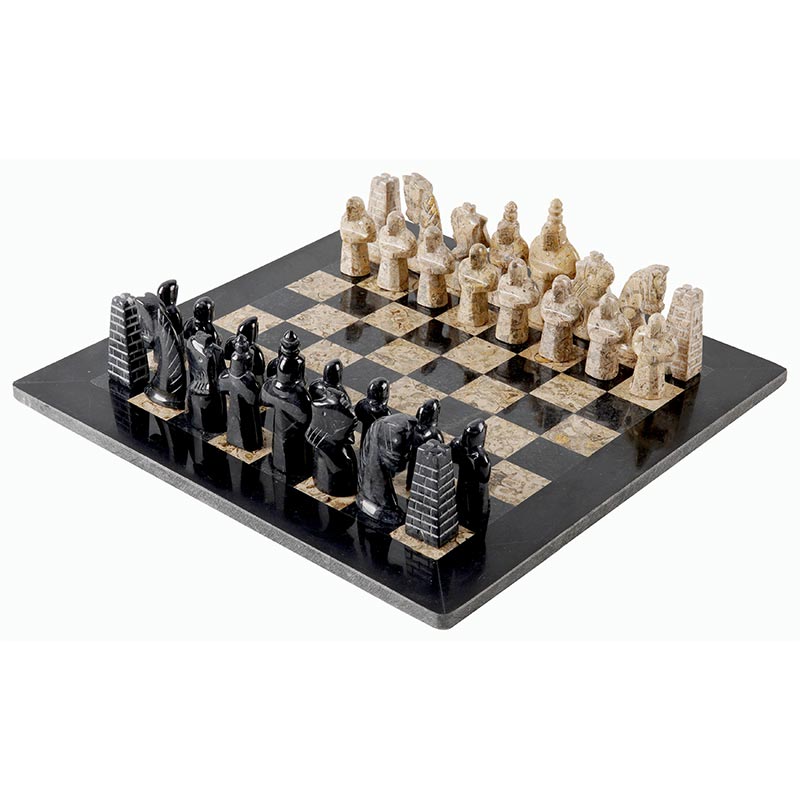 15inch HYD Chess Set - Black &amp; Coral