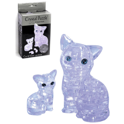 3D Clear Cat Crystal Puzzle