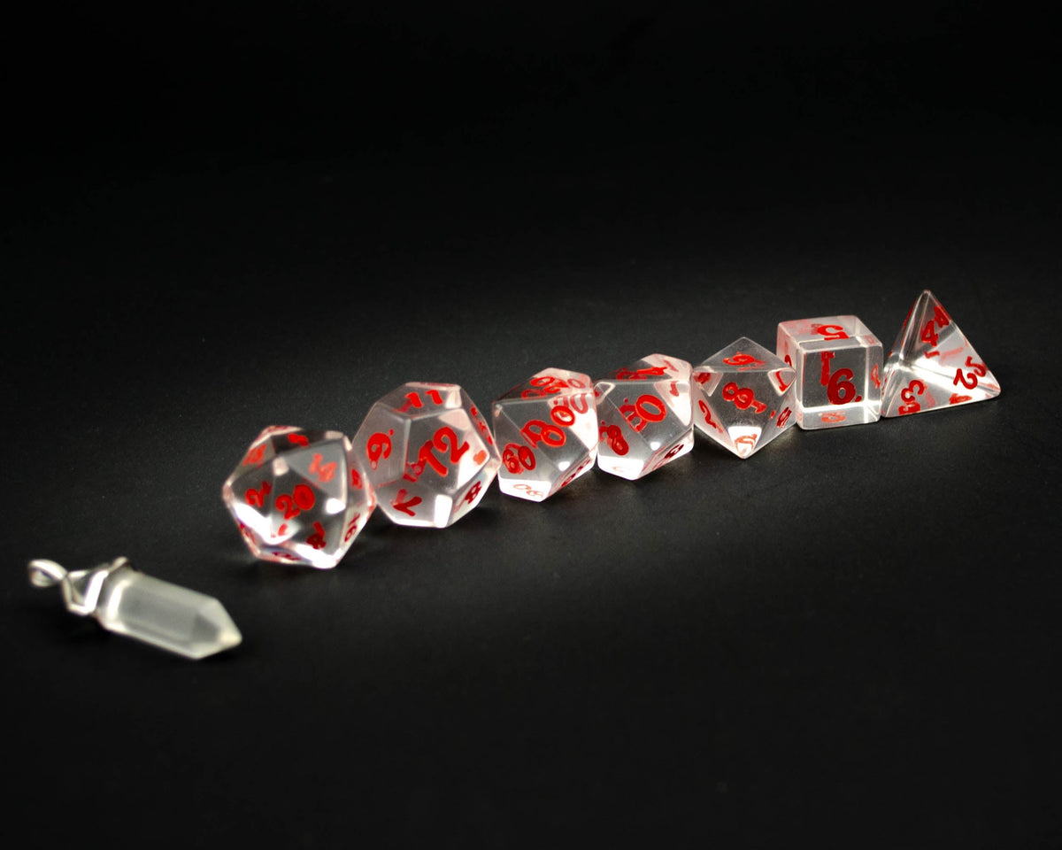 Level Up Dice - Crown Crystal Red Script (HP)