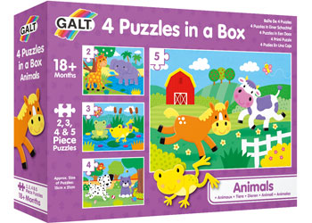 Galt - 4 Puzzles In A Box - Animals