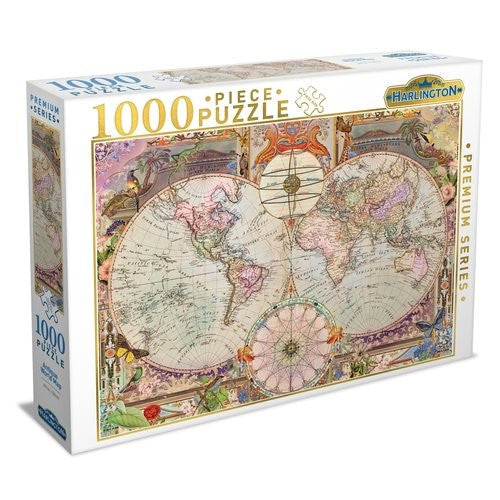 Harlington Antique World Map 1000 Piece Jigsaw