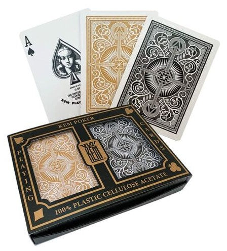 Kem Arrow Black/Gold Wide Jumbo Playing Cards